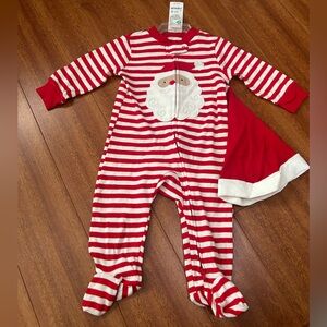 Carter's Christmas Footsie Pajamas with Santa Clause hat